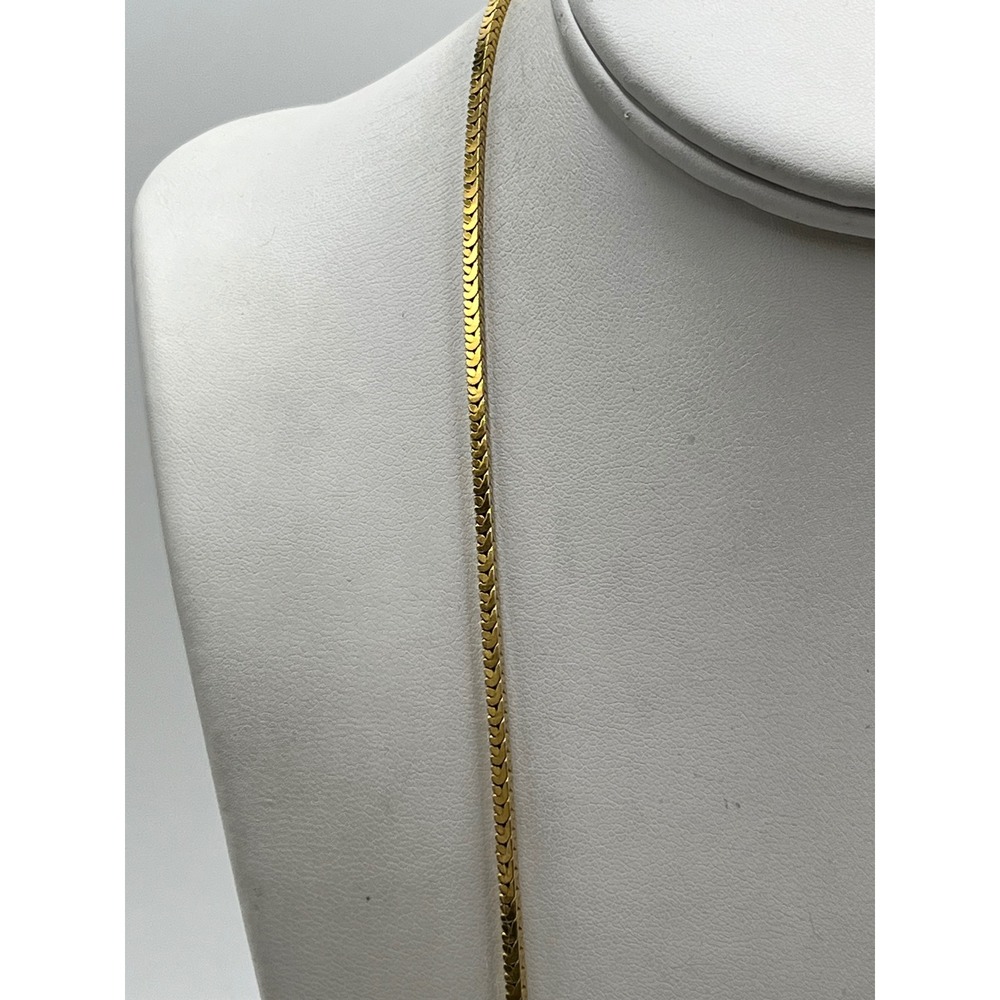Givenchy Designer Vintage Herringbone Gold Plated Long chain 23" Necklace - Picture 8 of 16